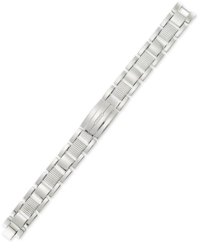 Legacy for Men by Simone I. Smith Crystal Accent Textured Link Bracelet in Stainless Steel Product Image