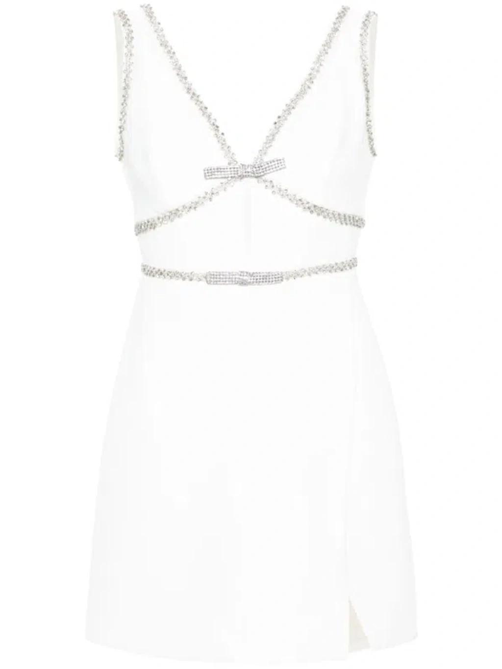 Crystal-embellished Mini Dress In White Product Image