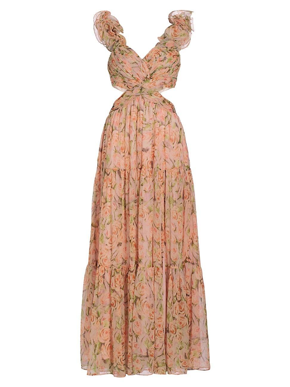 Womens Fritillaria Floral Cut-Out Maxi Dress Product Image