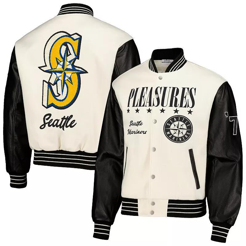 Mens PLEASURES Seattle Mariners Full-Snap Varsity Jacket Product Image