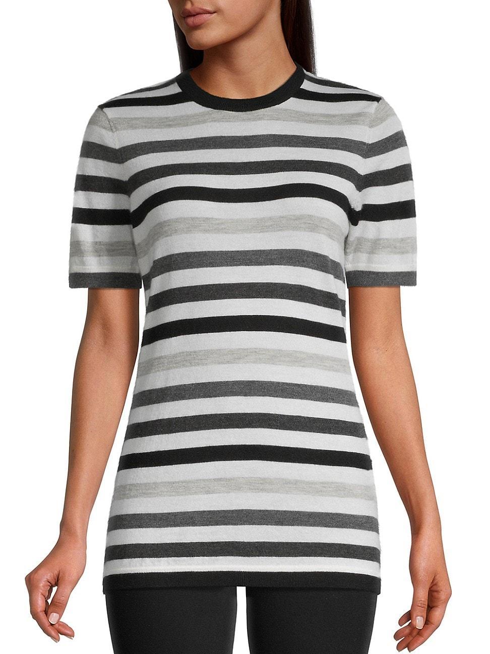 Womens Striped Cashmere Sweater Product Image