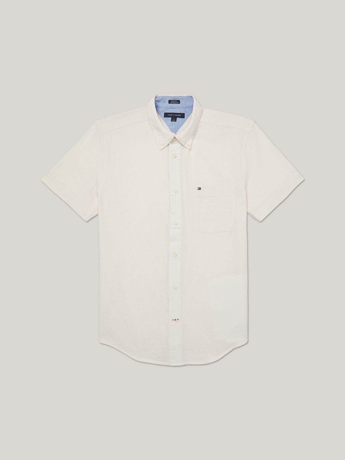 Tommy Hilfiger Men's Regular Fit Linen and Cotton Shirt Product Image