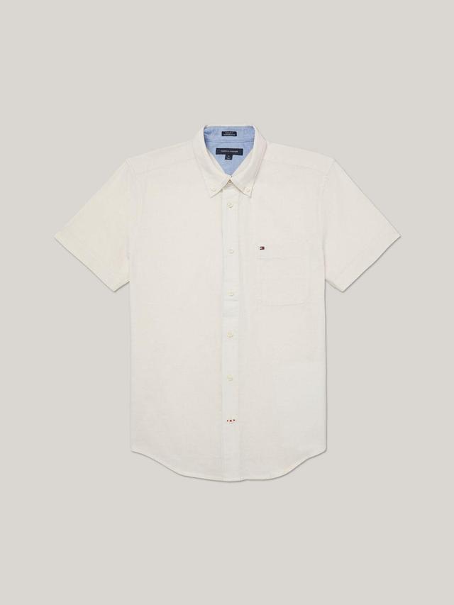 Tommy Hilfiger Men's Regular Fit Linen and Cotton Shirt Product Image