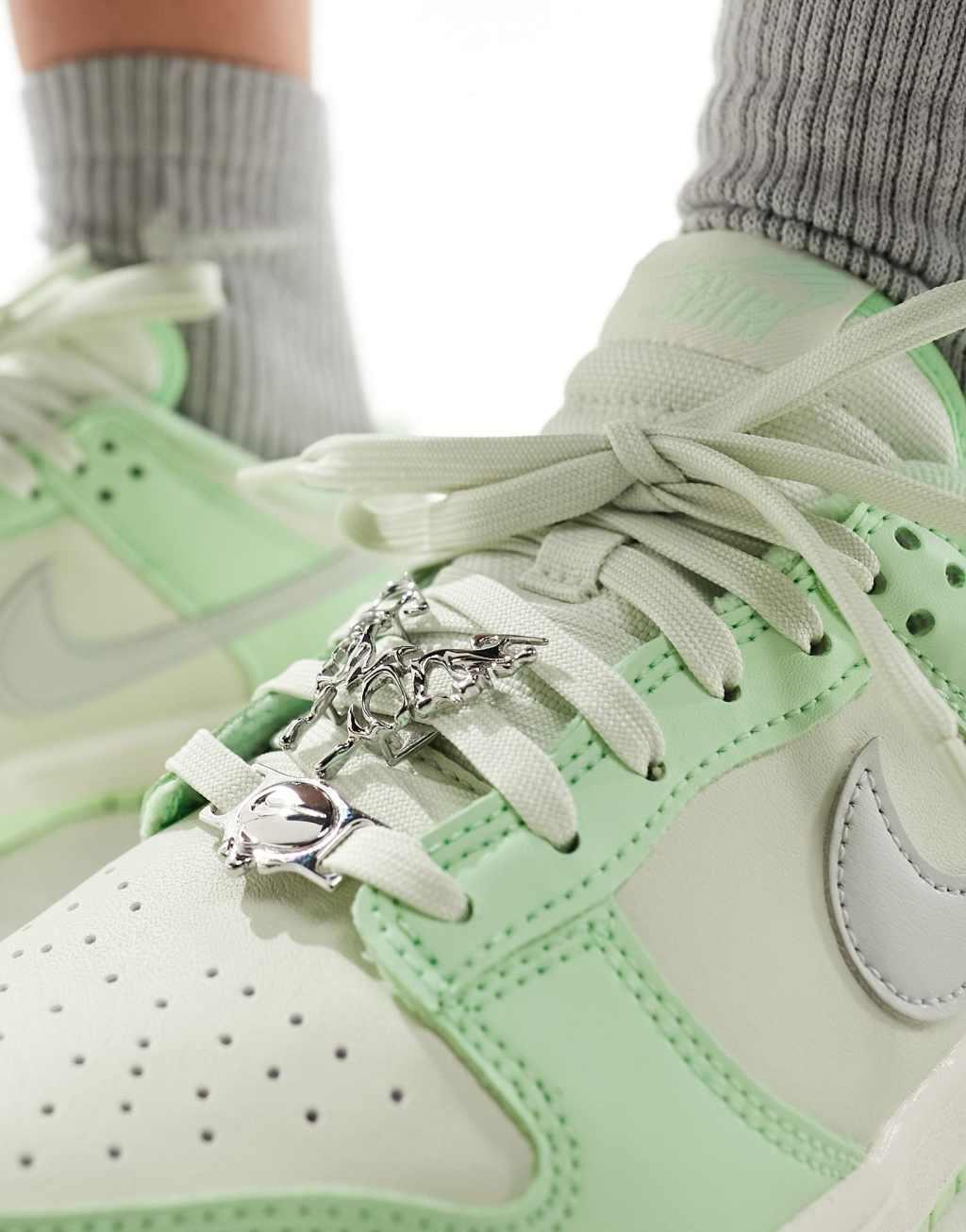 Nike Dunk Low NN premium sneakers in light green and ivory Product Image