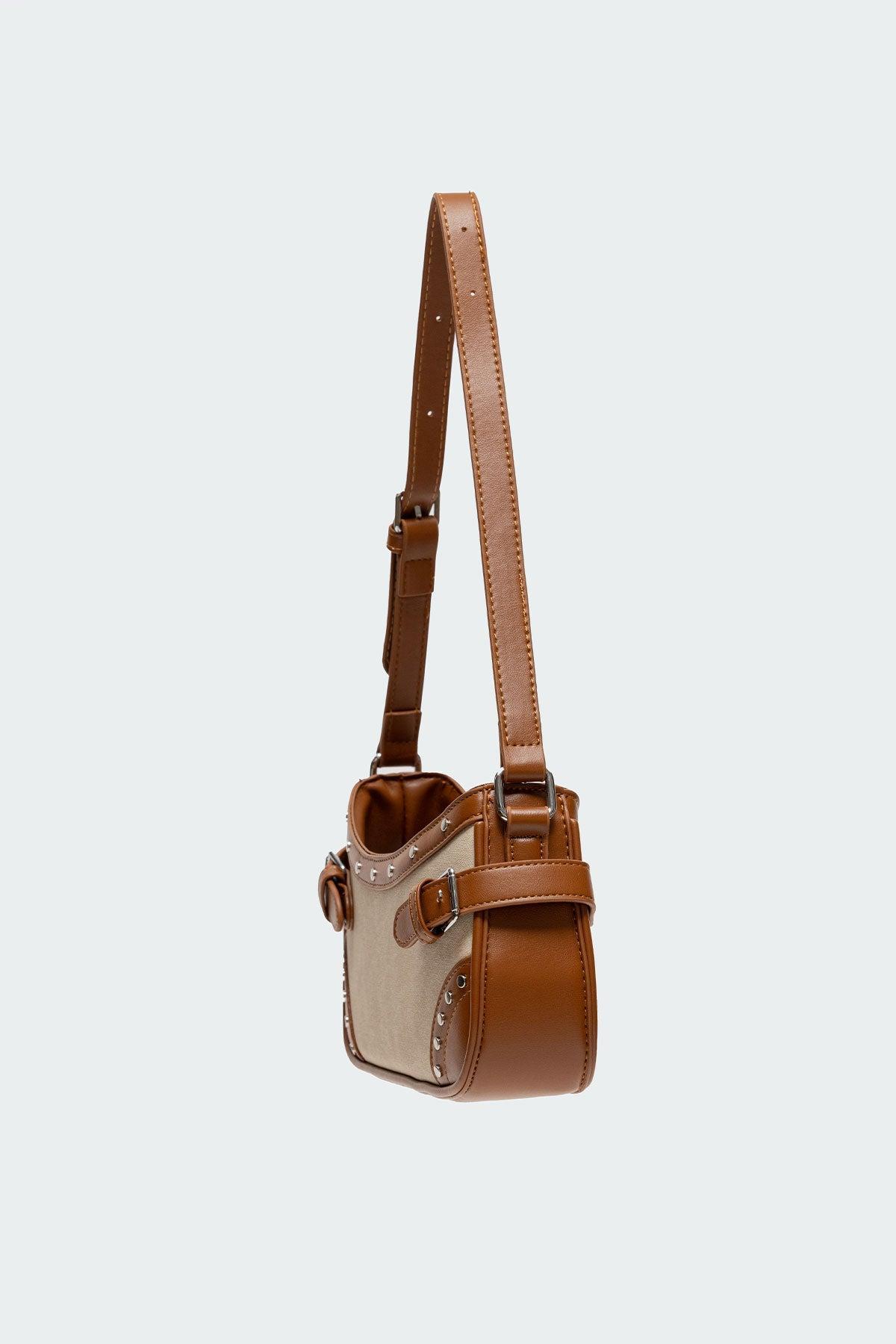 Two-Toned Faux Leather Shoulder Bag Product Image