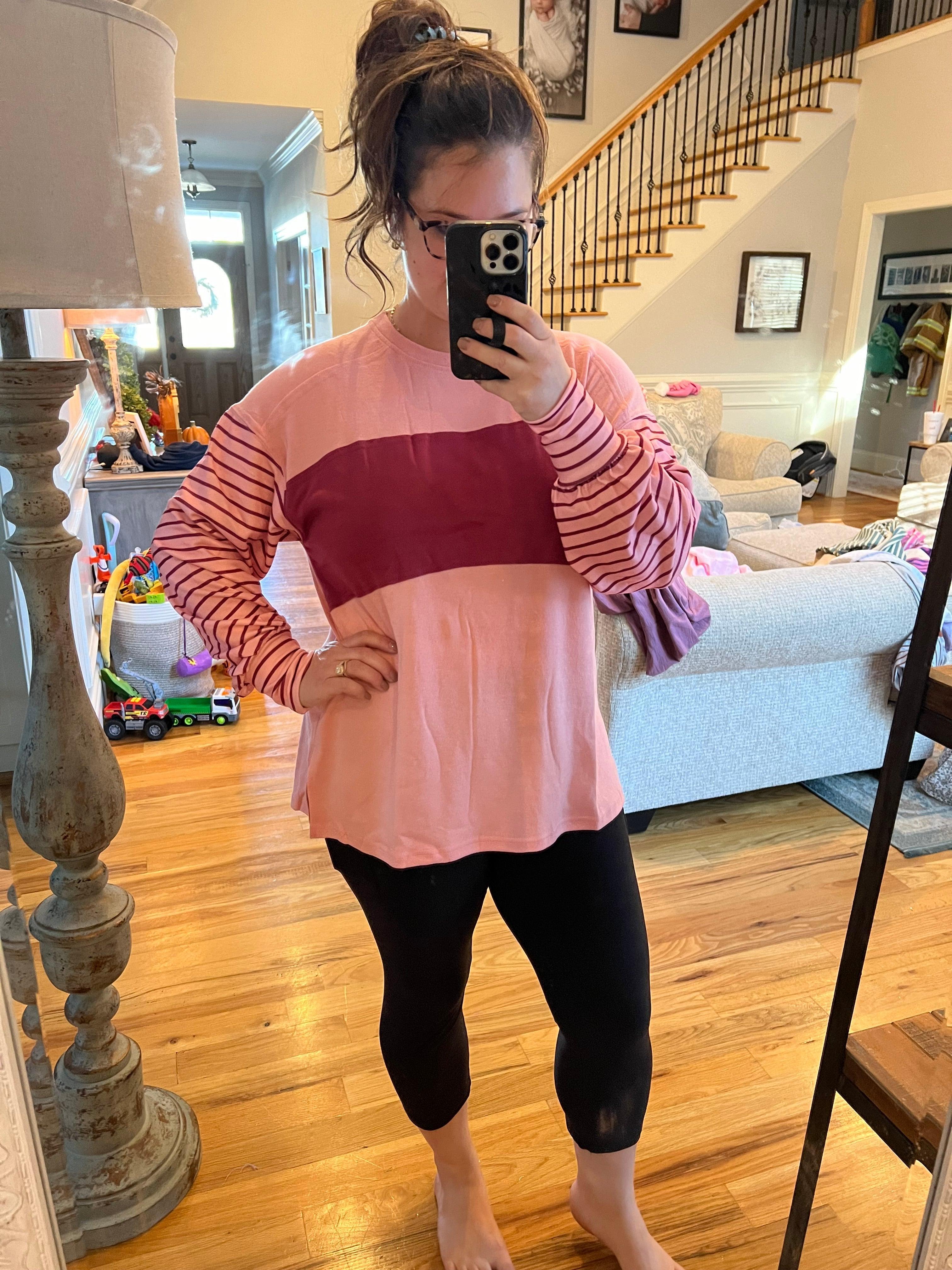 Pink Striped Top Product Image