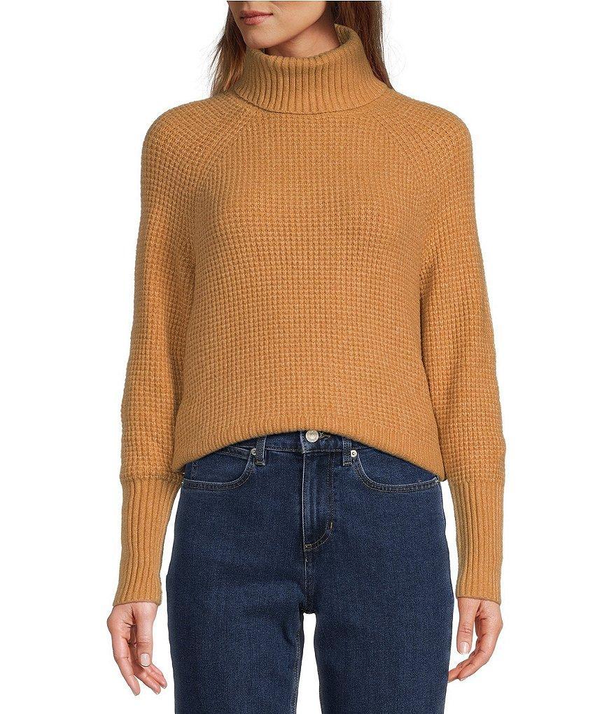 L.L.Bean SuperSoft Waffle Turtleneck Long Sleeve Ribbed Sweater Product Image