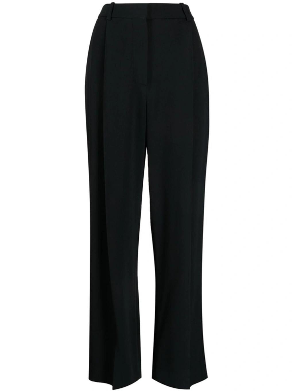 Wide-leg Pleated Trousers In Black product image