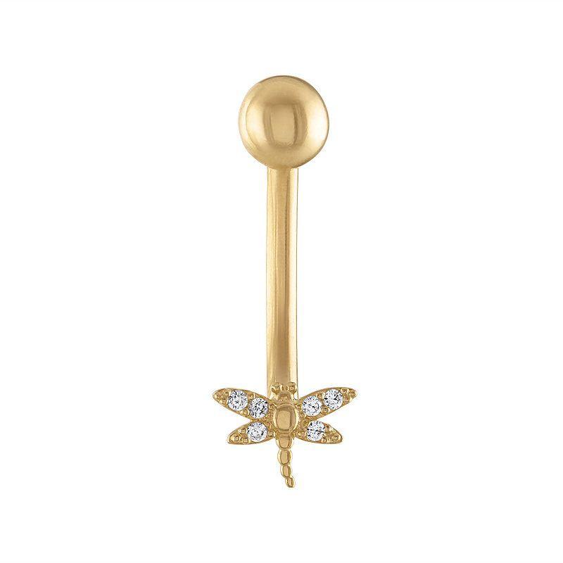 Amella Jewels 10k Gold Dragonfly Belly Button Ring, Womens, Yellow Product Image