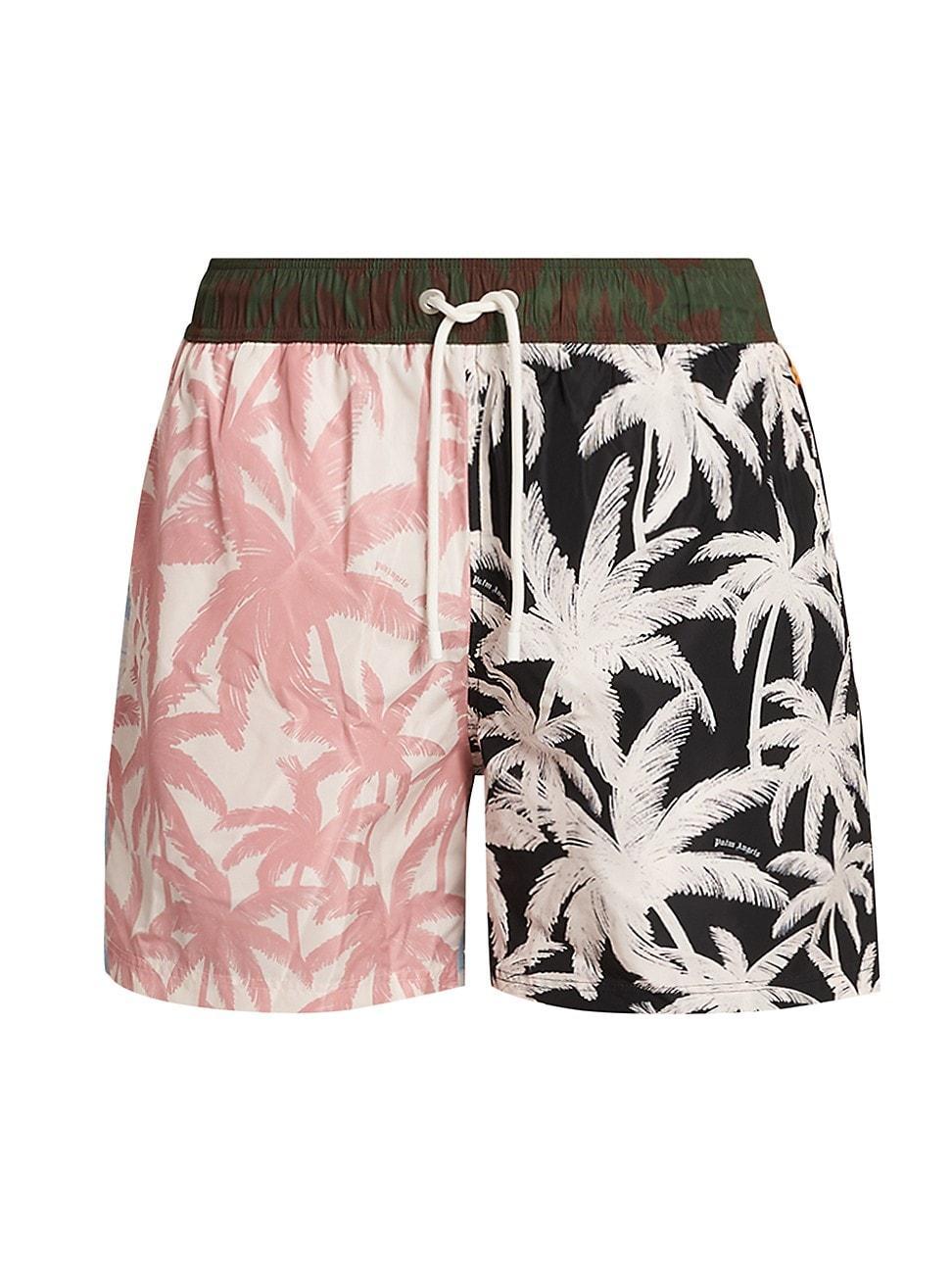 Mens Patchwork Palms Swim Shorts Product Image