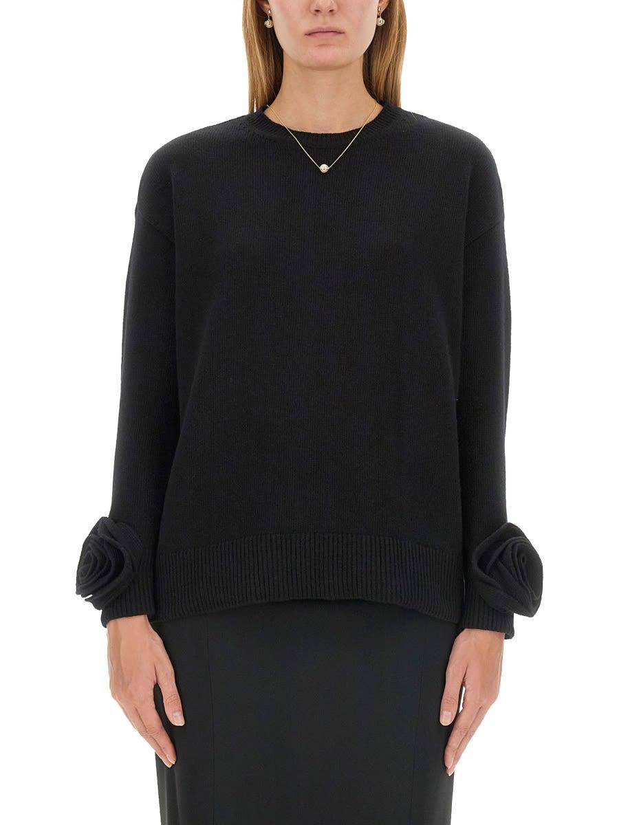 VALENTINO Wool Jersey. In Black Product Image