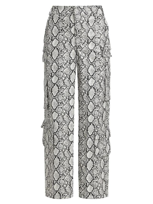 Womens Bobbi Python-Print Cargo Pants Product Image