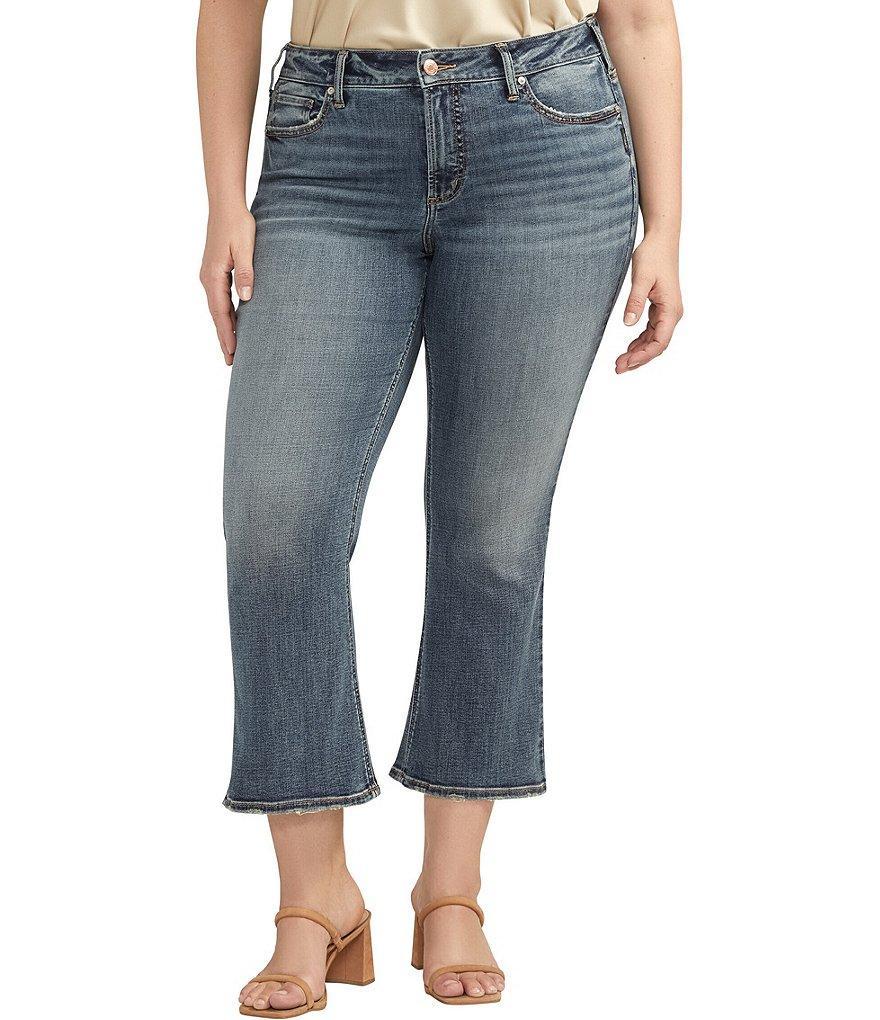 Silver Jeans Co. Plus Size Suki Mid-Rise Kick Cropped Flare Jeans Product Image