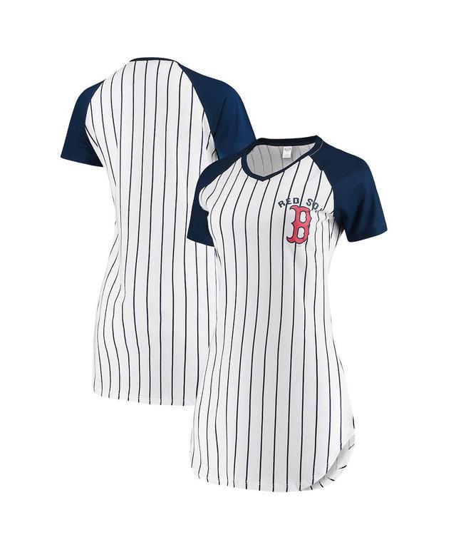 Womens Concepts Sport White Boston Red Sox Vigor Pinstripe Nightshirt Product Image