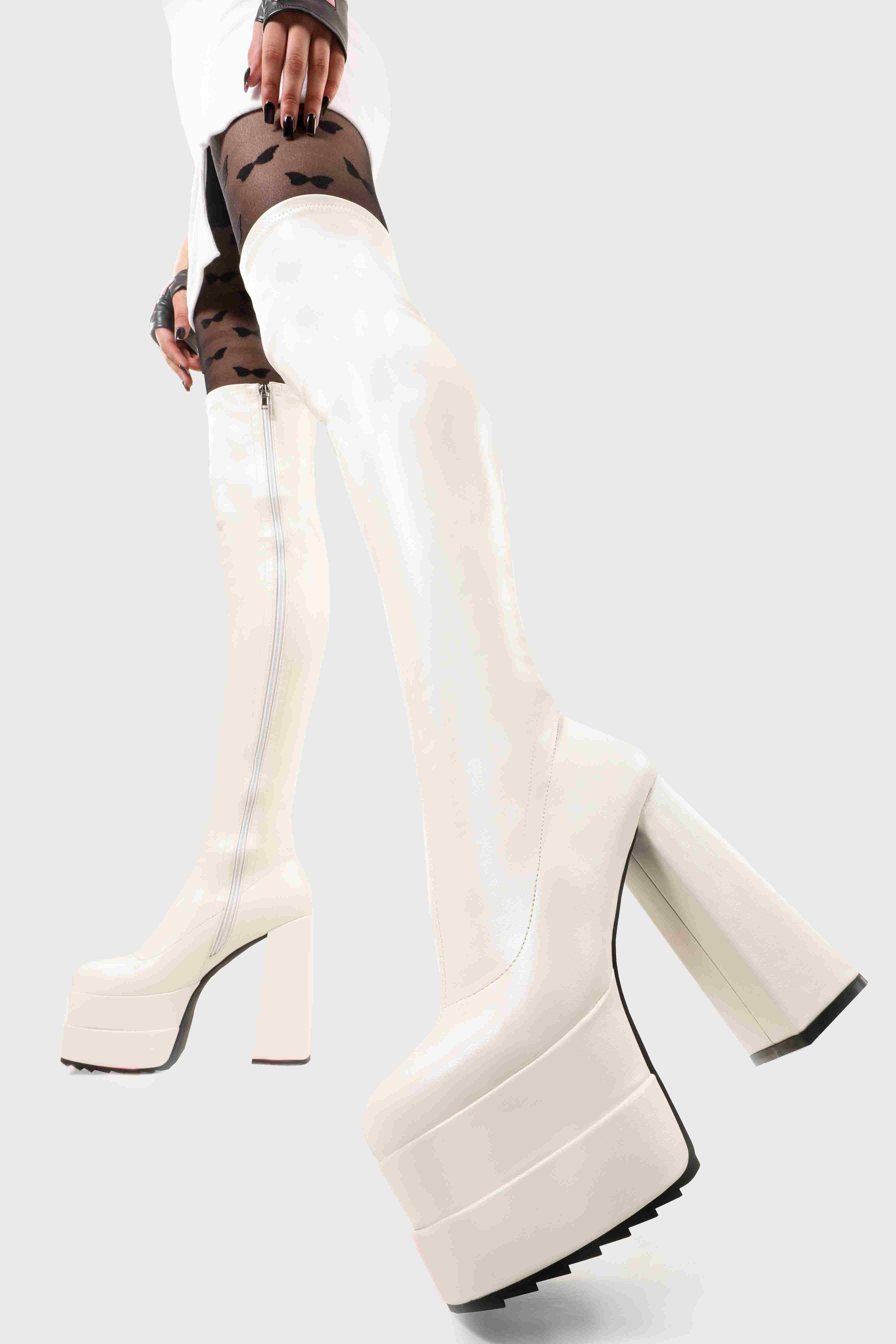 Fantasies Platform Thigh High Boots Product Image