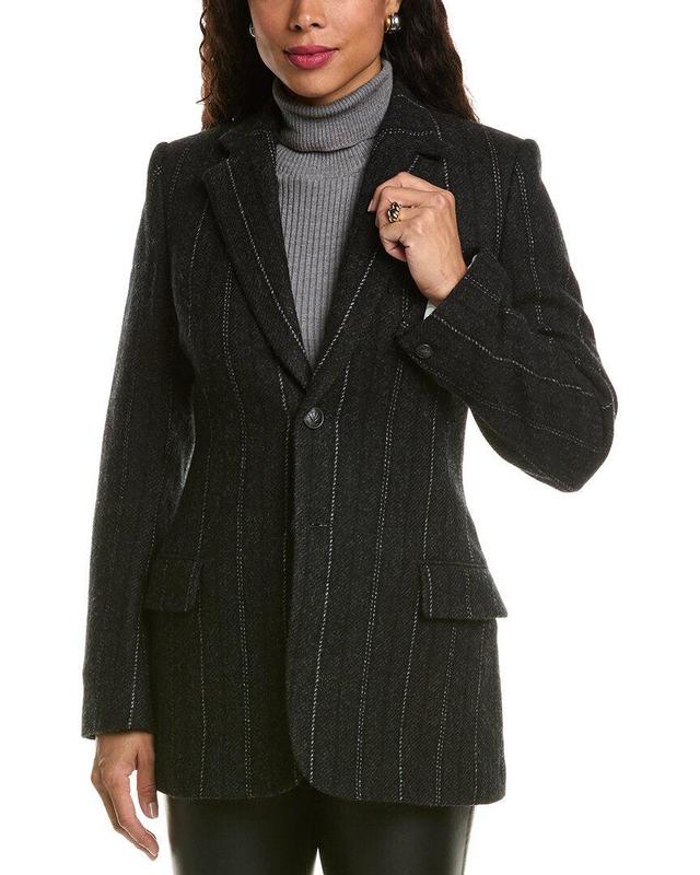 RAG & BONE Laurence Italian Wool Stripe Blazer In Black Product Image