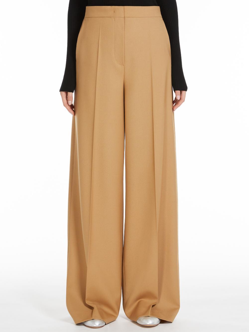 MAX MARA Linen-and-silk Pants In Beige Product Image