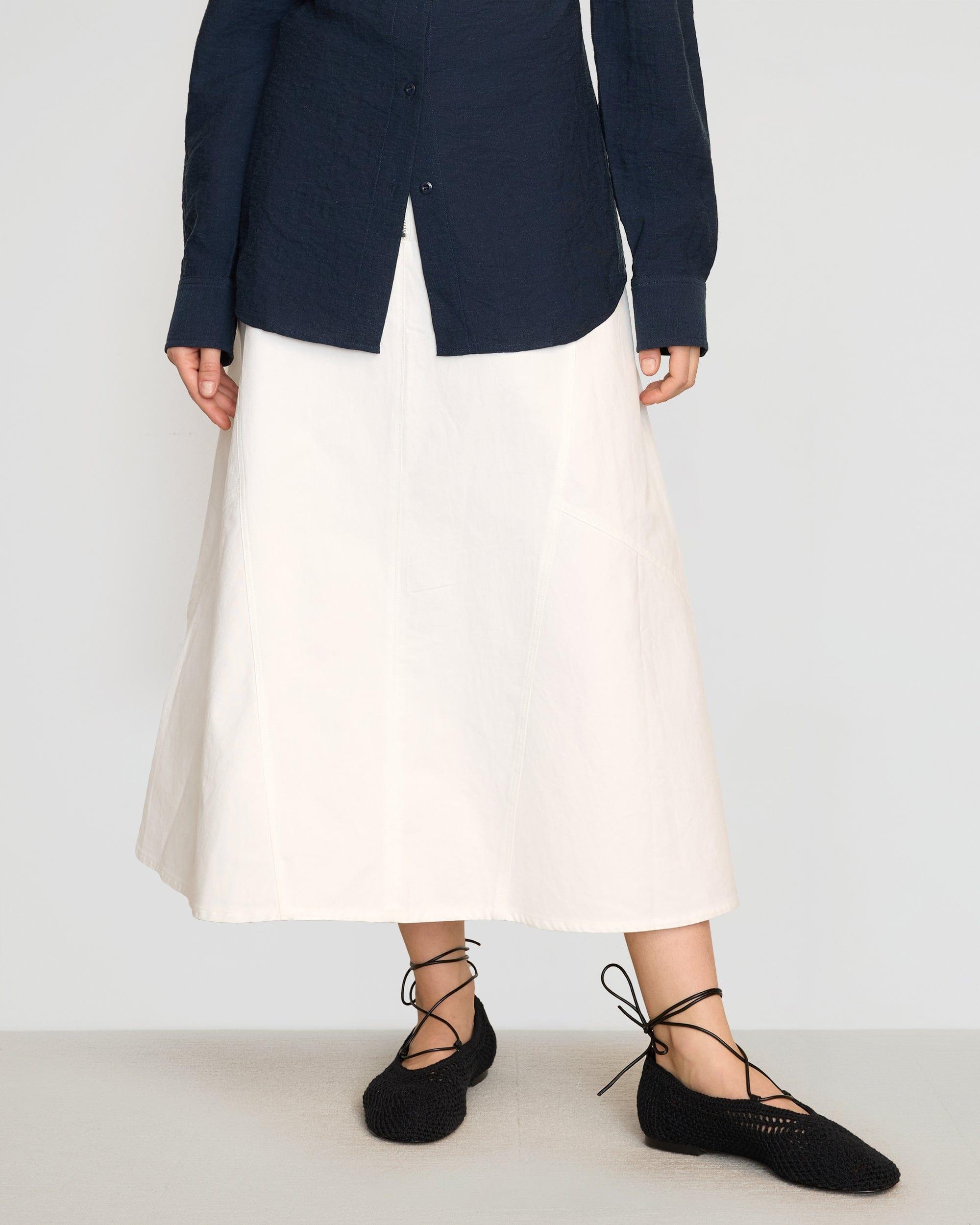 Nava Cotton Twill Flared Skirt Product Image