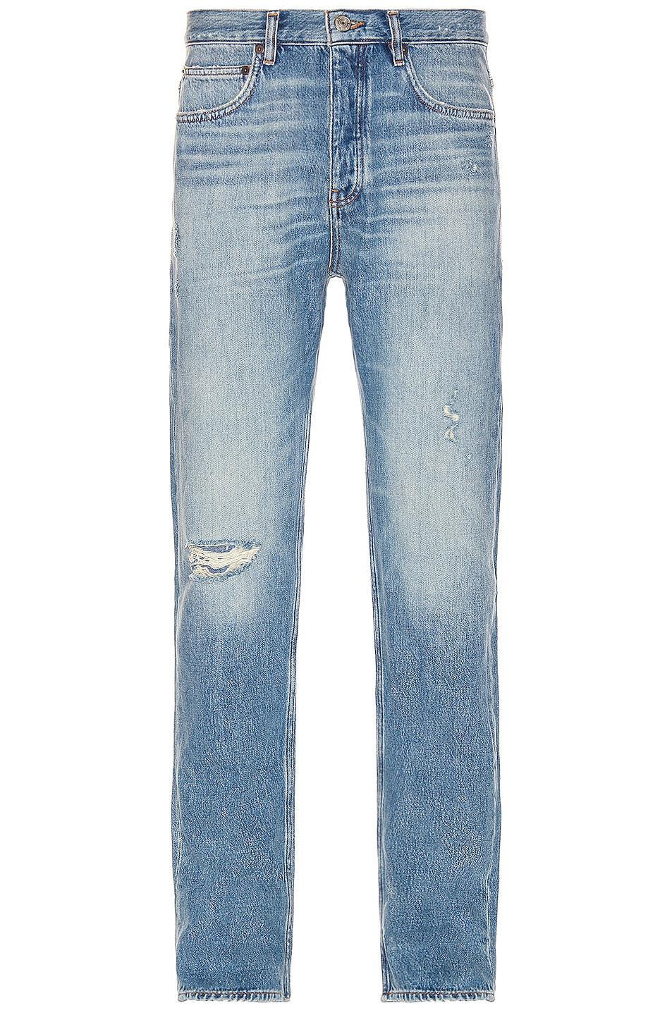 FRAME Distressed Straight Jean in Blue Product Image