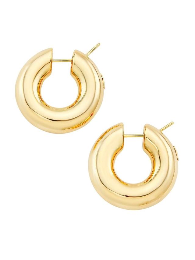 Womens 14K Yellow Gold Tubular Small Hoop Earrings Product Image