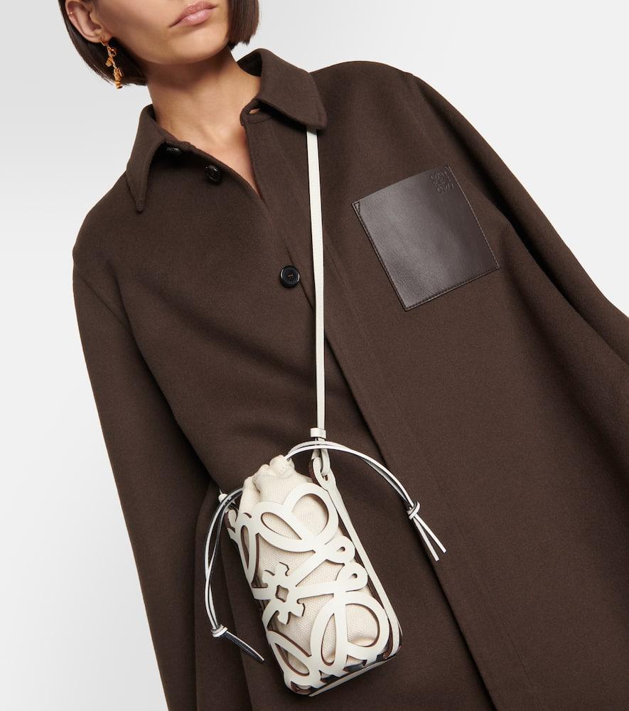 LOEWE Anagram Canvas And Leather Shoulder Bag In Whtecru Product Image