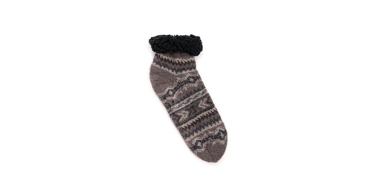 Mens MUK LUKS Refined Cozy Shortie Cabin Socks Red Product Image