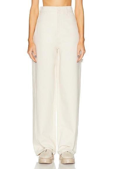 MAX MARA Twill Trousers In Ivory Product Image