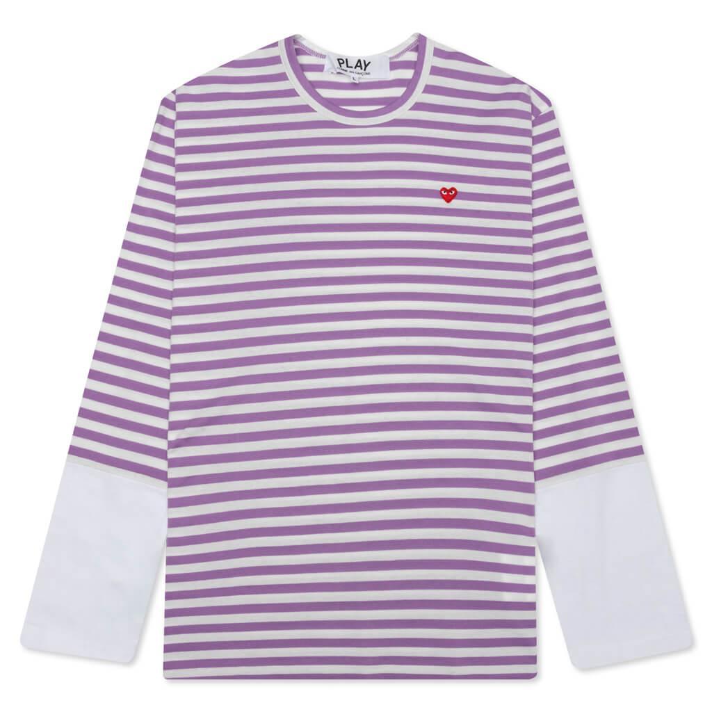 Stripe White T-Shirt - Purple Male Product Image