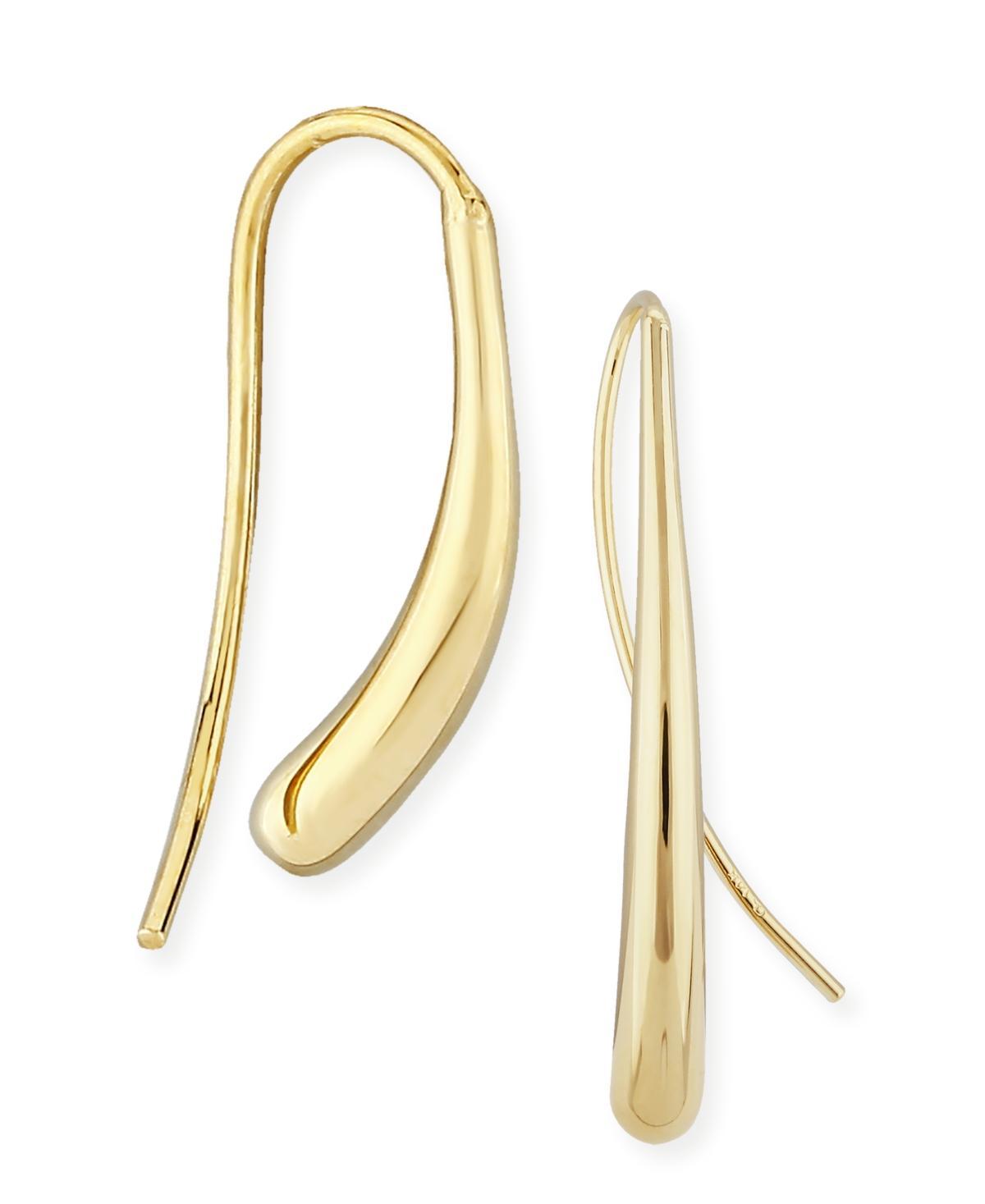 Fluid Teardrop Earrings Set in 14k White or Yellow Gold Product Image