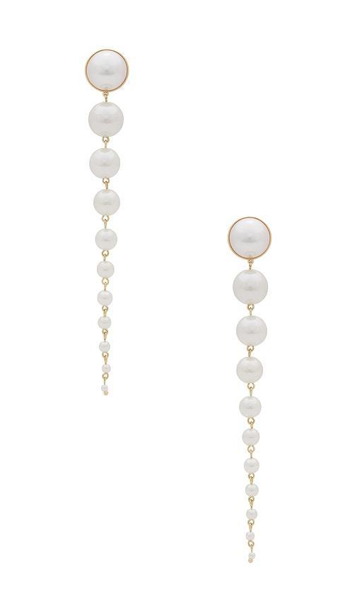 Long Beaded Pearl Drop Earrings Product Image