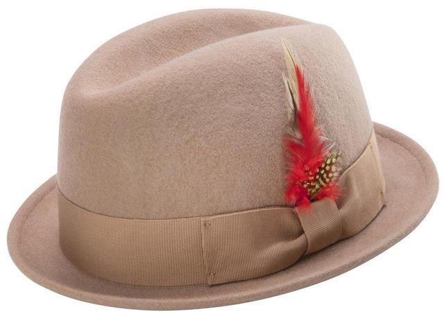 (L) Camel Wool Felt Fedora Hat Product Image