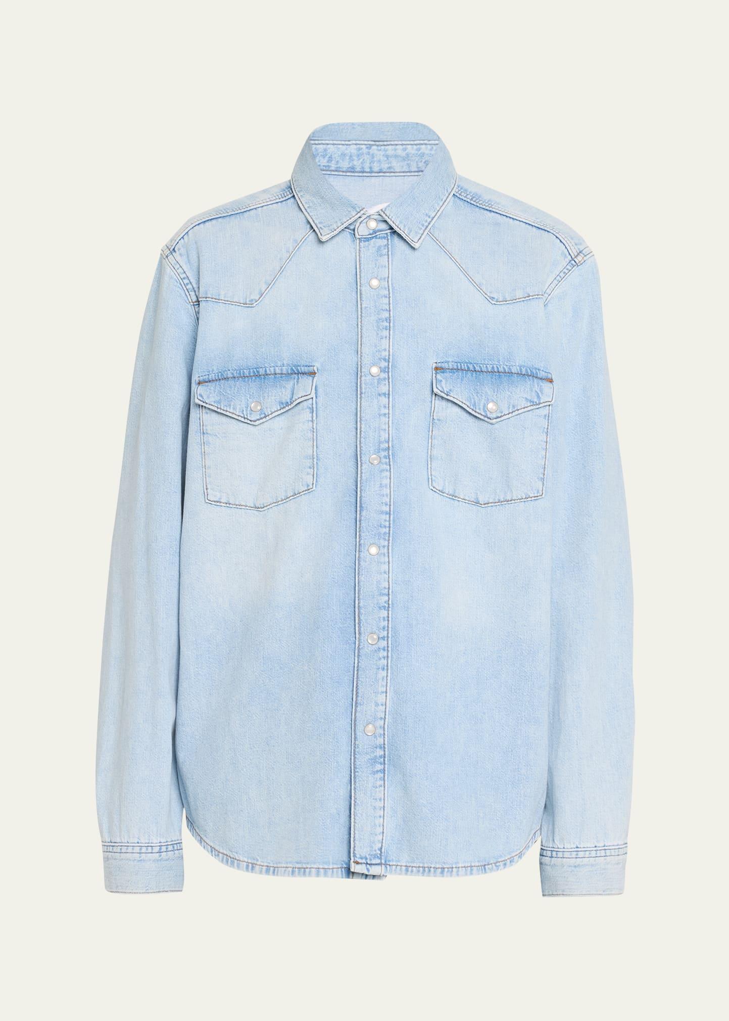 Mens Denim Western Shirt Product Image