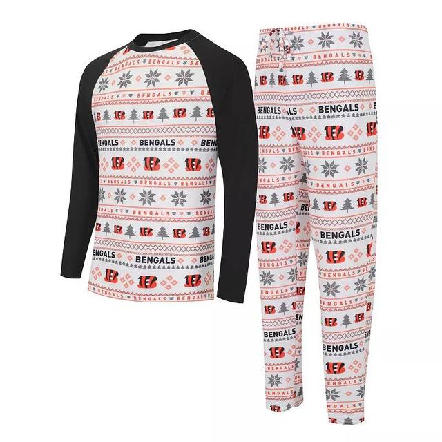 Mens Concepts Sport /Black Cincinnati Bengals TinselRaglan Long Sleeve T-Shirt & Pants Sleep Set Product Image