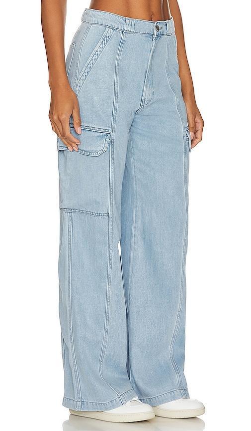 Hudson Jeans High Rise Wide Leg Cargo in Blue. Size 31, 32. Product Image