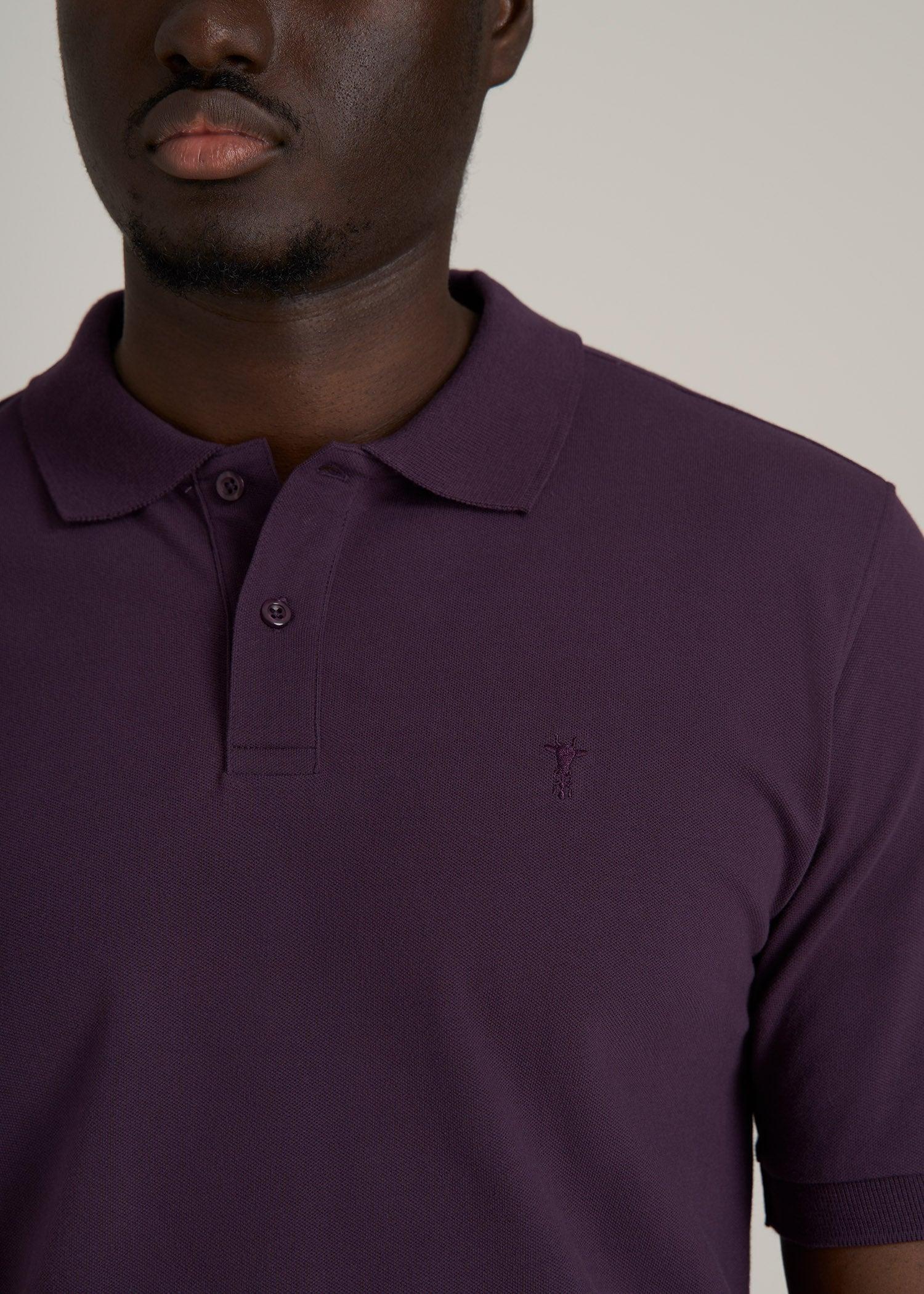 Men's Tall Classic Polo with Embroidered Logo in Midnight Plum Male Product Image