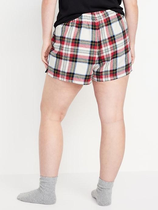 Mid-Rise Flannel Pajama Short for Women Product Image