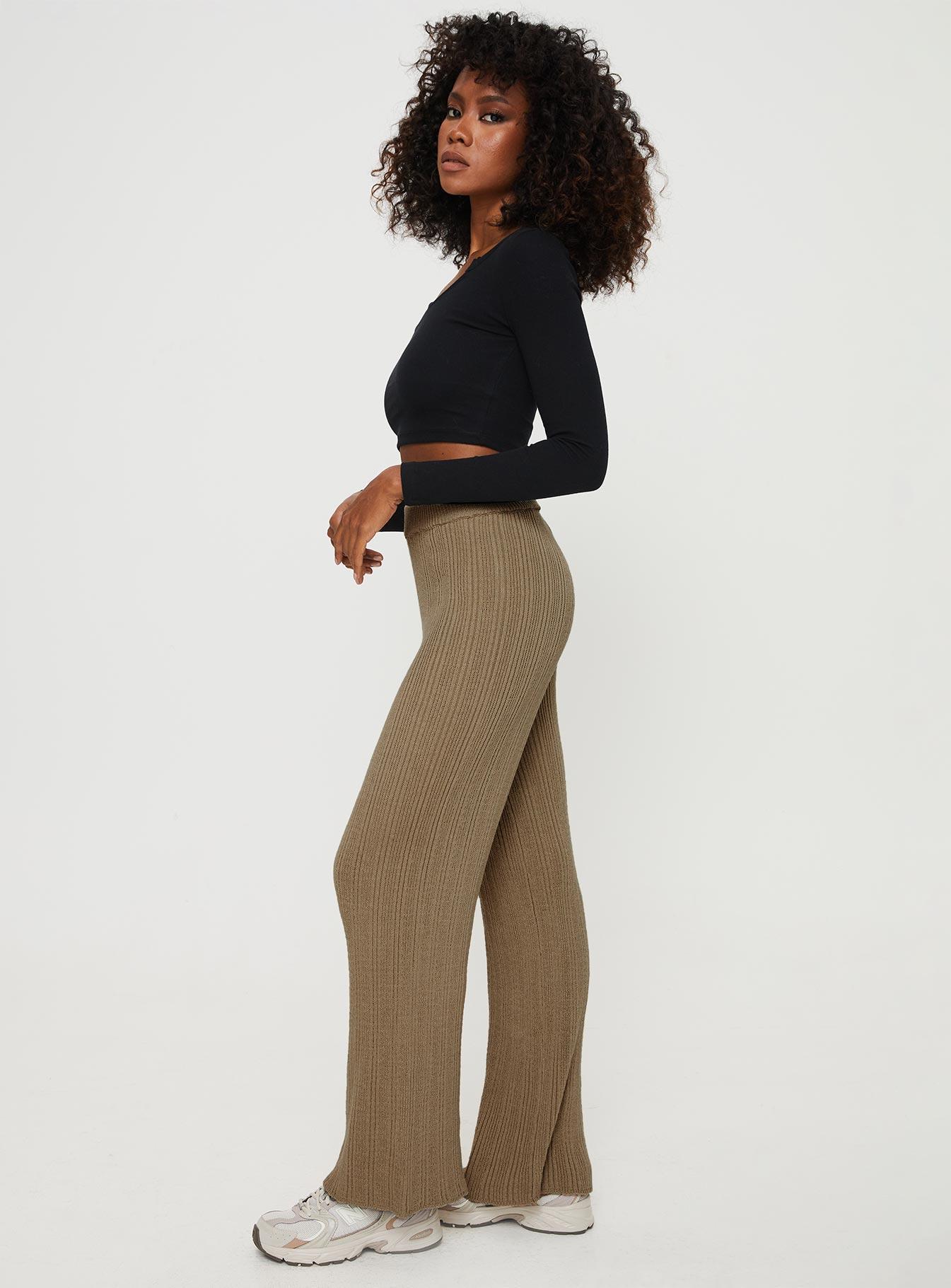 Lexie Knit Pants Beige Marle Product Image