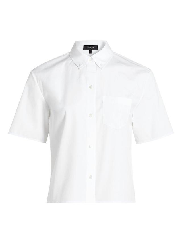 Womens Boxy Button-Down Oxford Shirt Product Image