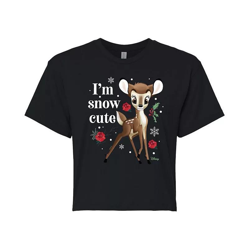 Disneys Bambi Womens Im Snow Cute Cropped Tee, Girls Product Image