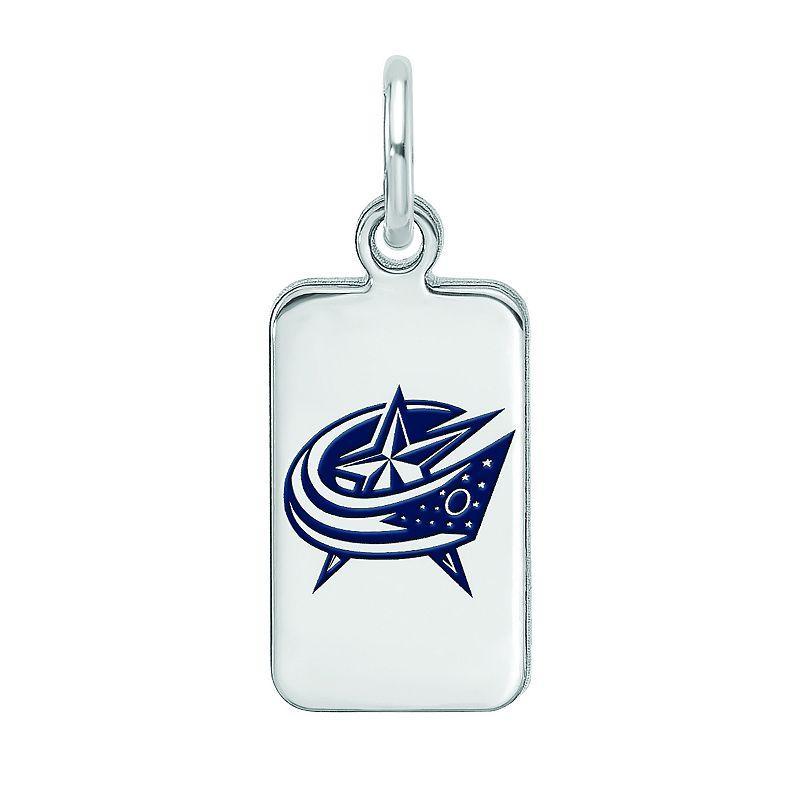 LogoArt Sterling Silver Enamel Columbus Blue Jackets Tag Pendant, Womens Product Image