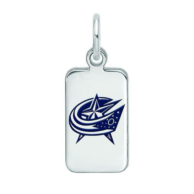 LogoArt Sterling Silver Enamel Columbus Blue Jackets Tag Pendant, Womens Product Image