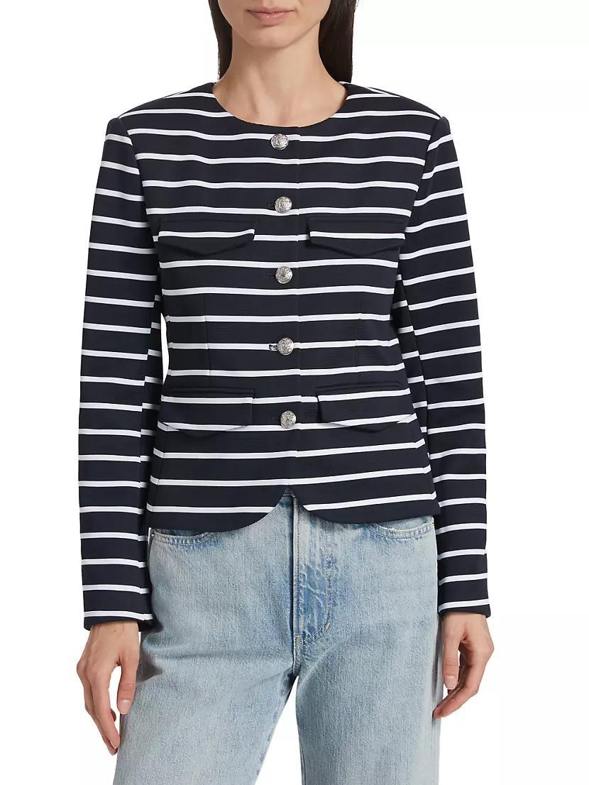 Kensington Striped Knit Button-Up Jacket Product Image