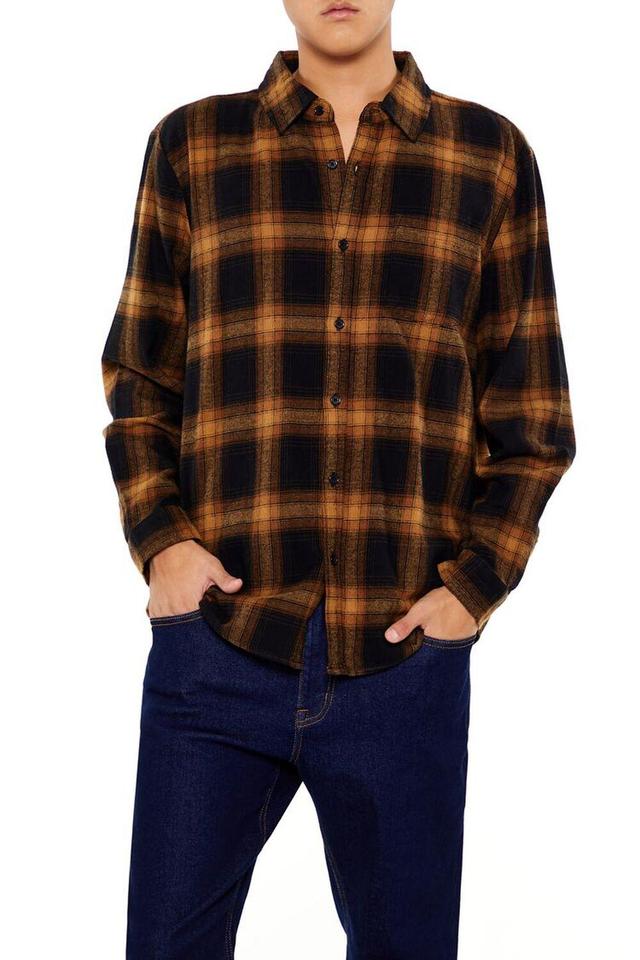 Plaid Flannel Curved-Hem Shirt | Forever 21 Product Image