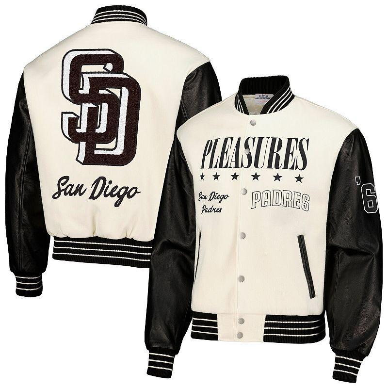 Mens PLEASURES San Diego Padres Full-Snap Varsity Jacket Product Image