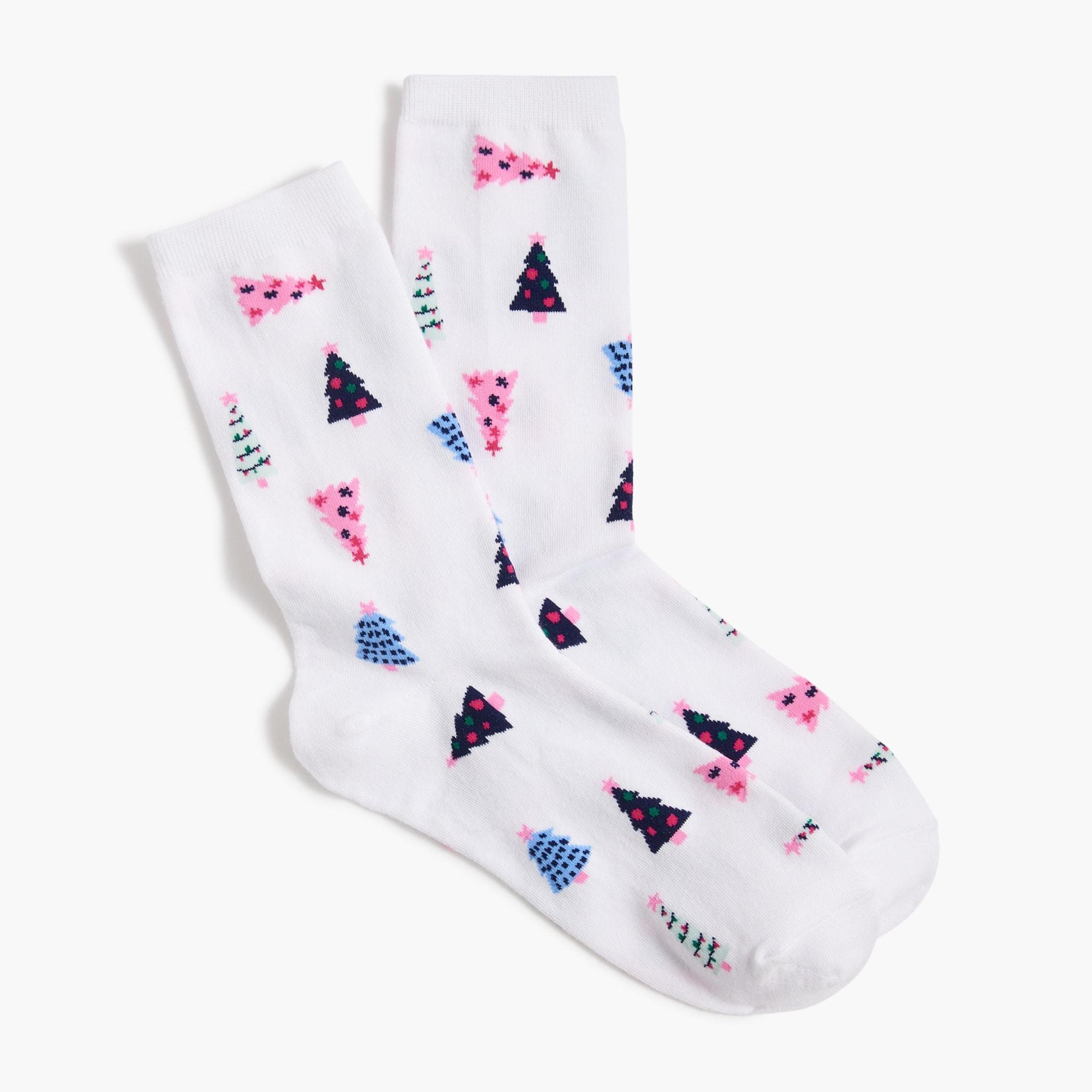 Holiday trees trouser socks Product Image