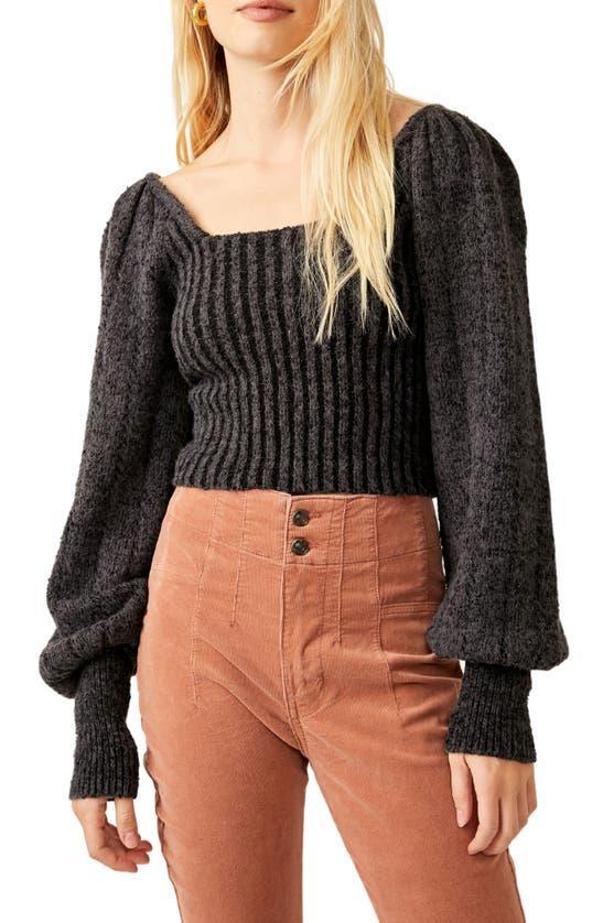 Katie Mix Stitch Square Neck Sweater In Black Combo Product Image