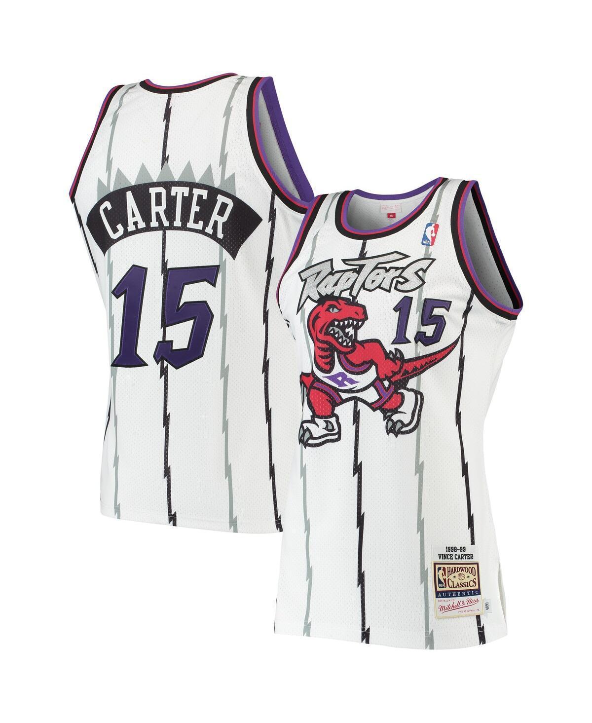 Mens Mitchell & Ness Vince Carter White Toronto Raptors Hardwood Classics 1998-99 Authentic Jersey - White Product Image