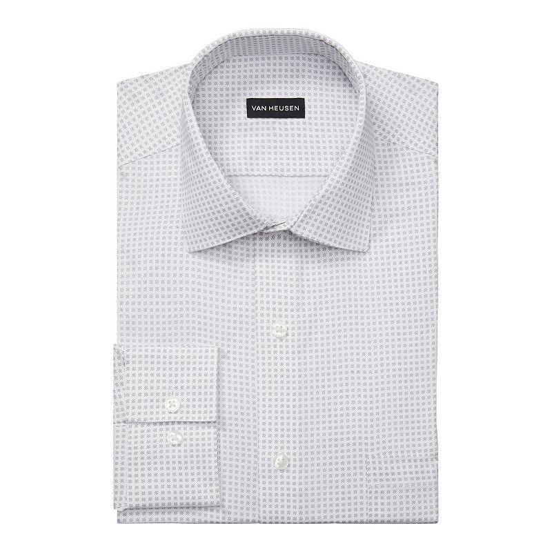 Mens Van Heusen Ultra Wrinkle-Free Slim-Fit Dress Shirt Grey Product Image