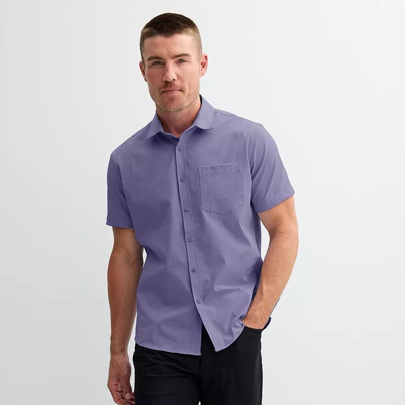 Mens FLX Slim Performance Untucked-Fit Button Down Shirt Red Tasting Product Image