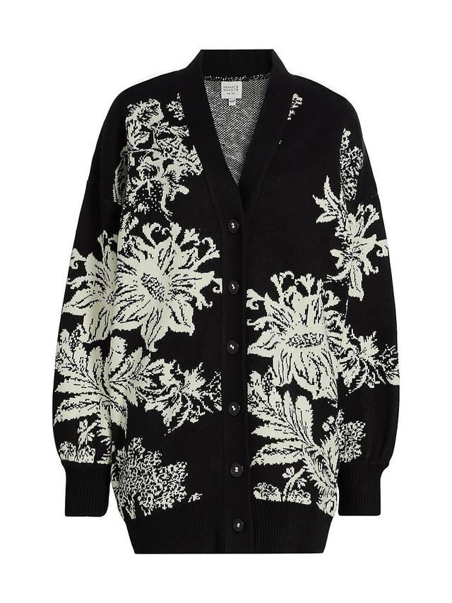 Womens Dea Floral Intarsia-Knit Cardigan Product Image